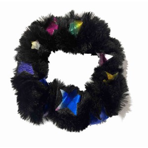 ΛΑΣΤΙΧAKIA - SCRUNCHY ΣΕ MAYPO-ΛΟΥΤΡΙΝΟ ΜΕ ΠΟΛΥΧΡΩΜΑ ΑΣΤΕΡΙΑ Η ΠΕΤΡΟΛ ΕΜΠΡΙΜΕ Η ΓΚΡΙ ΠΛΕΧΤΟ Η ΜΠΛΕ ΕΜΠΡΙΜΕ ”ALEX KATSAITI X STYLISHIOUS”.