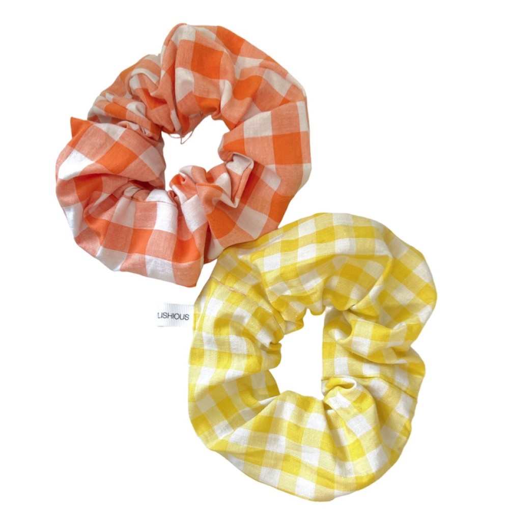ΛΑΣΤΙΧΑΚΙΑ - SCRUNCHIES - ΣΕΤ 2 ΤΕΜ. ΓΙΑ ΤΑ ΜΑΛΛΙΑ ΣΕ KAΡΡΩ-ΠΟΡΤΟΚΑΛΙ & ΚΙΤΡΙΝΟ  "ALEX KATSAITI X STYLISHIOUS"