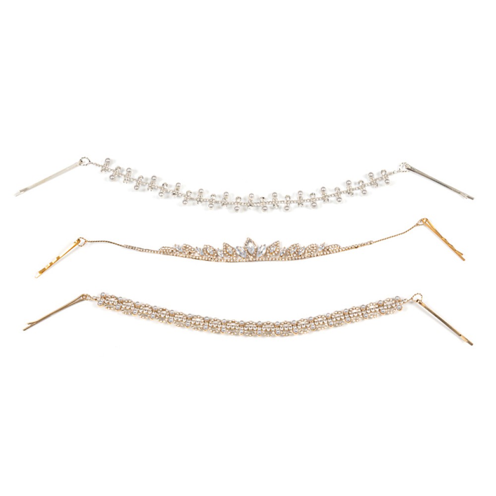 ΑΞΕΣΟΥΑΡ ΓΙΑ ΤΑ ΜΑΛΛΙΑ, ΜΕΤΑΛΛΙΚΟ, ΧΡΥΣΟ & ΑΣΗΜΙ ΜΕ ΣΤΡΑΣ & ΠΕΡΛΕΣ "STYLISHIOUS COLLECTION"