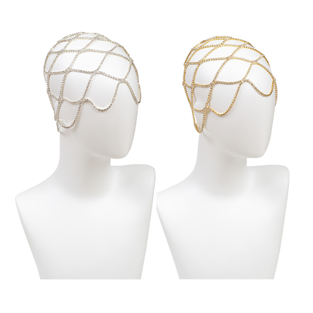 ΣΚΟΥΦΑΚΙ ΜΕΤΑΛΛΙΚΟ ΧΡΥΣΟ Ή ΑΣΗΜΙ ΜΕ ΣΤΡΑΣ ΛΕΥΚΑ "STYLISHIOUS COLLECTION"