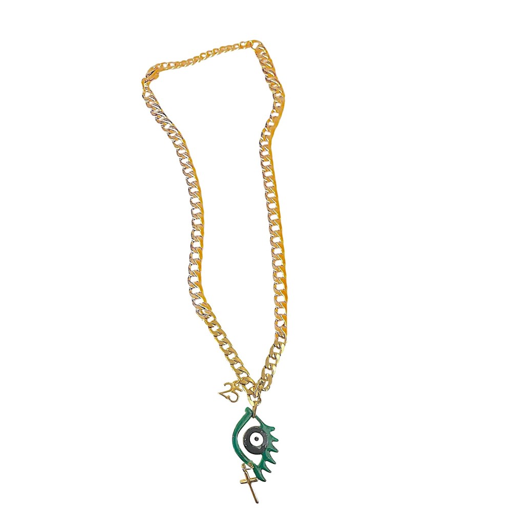 ΚΟΛΙΕ - ΓΟΥΡΙ ΣΕ ΕΠΙΧΡΥΣΗ Η ΑΣΗΜΙ ΑΤΣΑΛΙΝΗ ΑΛΥΣΙΔΑ ΜΕ ΚΡΕΜΑΣΤΟ "25" & ΜΑΤΙ ΑΠΟ ΣΜΑΛΤΟ, ΠΡΑΣΙΝΟ Η ΜΑΥΡΟ ΜΕ ΣΤΑΥΡΟΥΔΑΚΙ "ALEX KATSAITI X STYLISHIOUS"