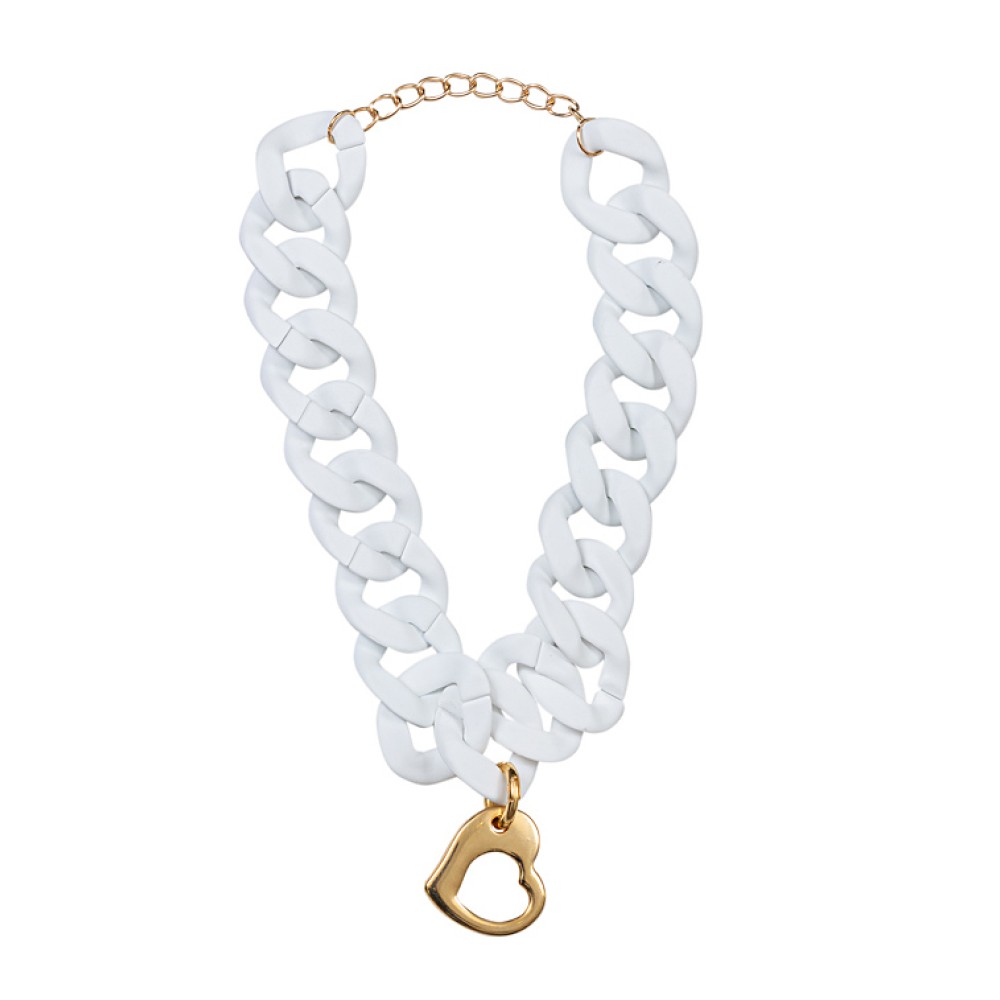 ΚΟΛΙΕ ΦΟΥΞΙΑ, ΛΙΛΑ, ΛΕΥΚΟ, ΓΑΛΑΖΙΟ, ΡΟΖ, ΒΕΡΑΜΑΝ & ΜΑΥΡΟ ME ΧΟΝΤΡH ΑΛΥΣΙΔΑ ΜΑΤ & ΧΡΥΣΗ ΚΡΕΜΑΣΤΗ ΚΑΡΔΙΑ "STYLISHIOUS COLLECTION