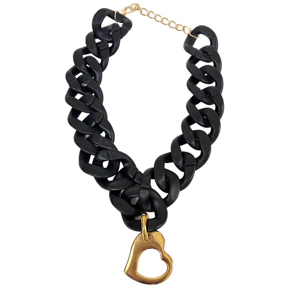 ΚΟΛΙΕ ΦΟΥΞΙΑ, ΛΙΛΑ, ΛΕΥΚΟ, ΓΑΛΑΖΙΟ, ΡΟΖ, ΒΕΡΑΜΑΝ & ΜΑΥΡΟ ME ΧΟΝΤΡH ΑΛΥΣΙΔΑ ΜΑΤ & ΧΡΥΣΗ ΚΡΕΜΑΣΤΗ ΚΑΡΔΙΑ "STYLISHIOUS COLLECTION