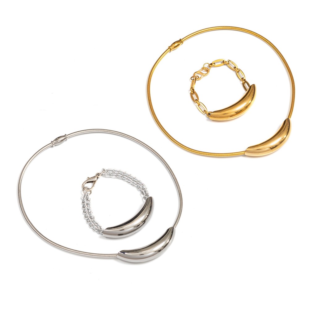 ΚΟΛΙΕ / ΤΣΟΚΕΡ ME 2 ΒΡΑΧΙΟΛΑKIA, ΣΕΤ 3 ΤΕΜ ΣΕ ΧΡΥΣΟ Ή ΑΣΗΜΙ "STYLISHIOUS COLLECTION"