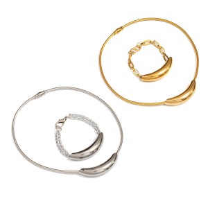 ΚΟΛΙΕ / ΤΣΟΚΕΡ ME 2 ΒΡΑΧΙΟΛΑKIA, ΣΕΤ 3 ΤΕΜ ΣΕ ΧΡΥΣΟ Ή ΑΣΗΜΙ "STYLISHIOUS COLLECTION"