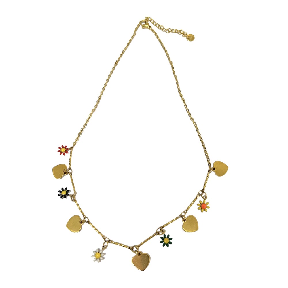 ΚΟΛΙΕ - ΣΕΤ 2 ΤΕΜ - ME ΧΡΥΣΗ ΑΛΥΣΙΔΑ ΜΕ ΚΑΡΔΙΑ  & ΛΟΥΛΟΥΔΙΑ ΜΕ ΚΑΡΔΙΕΣ 'Η ΑΣΤΕΡΑΚΙΑ "ALEX KATSAITI X STYLISHIOUS"