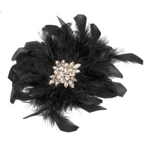 ΚΑΡΦΙΤΣΑ - ΜΠΟΥΤΟΝΙΕΡΑ ΣΕ MAYΡΟ & ΜΩB/ΦΟΥΞΙΑ ΜΕ ΦΤΕΡΑ ΚΑΙ ΣΤΡΑΣ  "STYLISHIOUS COLLECTION"