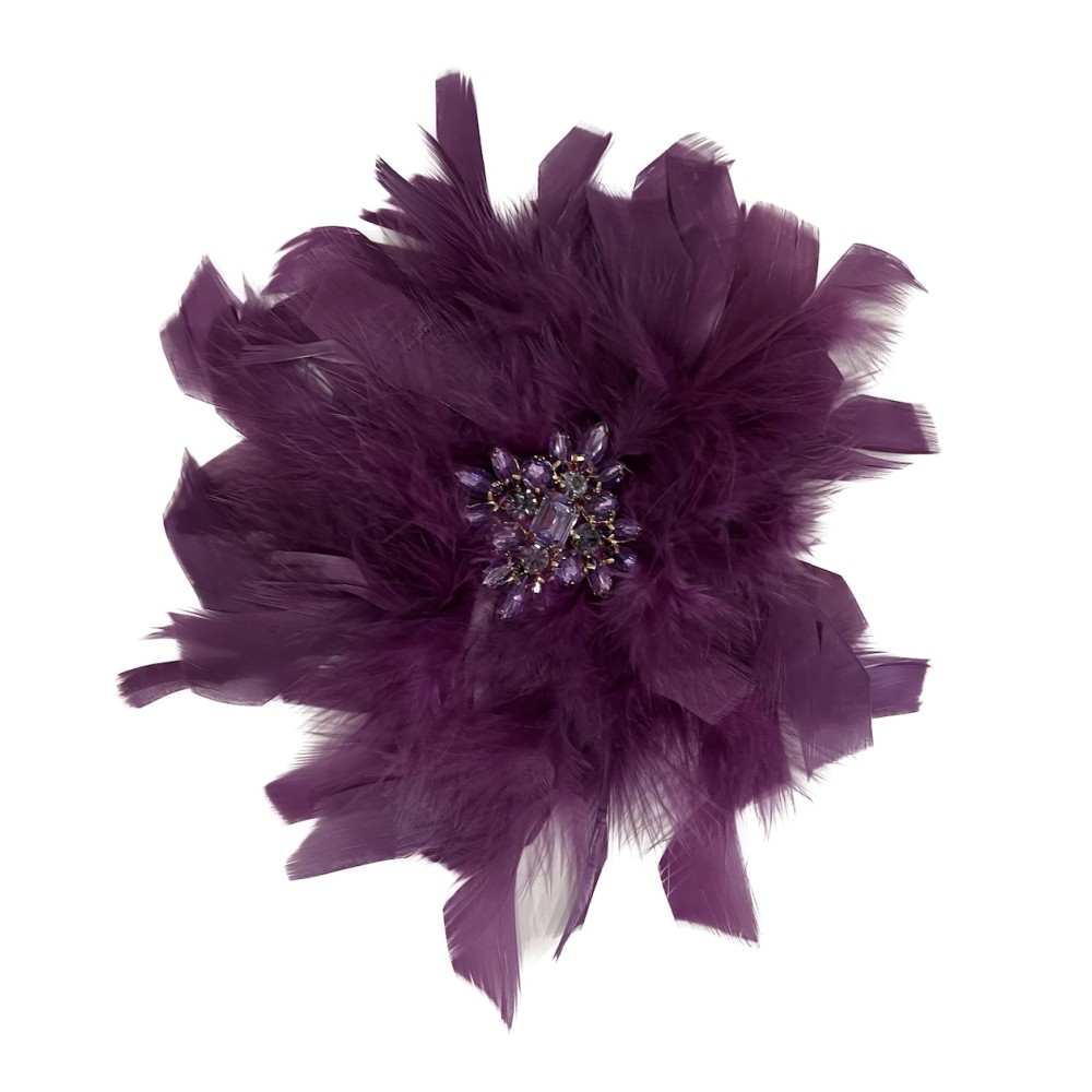 ΚΑΡΦΙΤΣΑ - ΜΠΟΥΤΟΝΙΕΡΑ ΜΕ ΦΤΕΡΑ ΚΑΙ ΣΤΡΑΣ ΣΕ ΓΚΡΙ/ΑΝΙΜΑΛ - ΕΚΡΟΥ & ΜΠΟΡΝΤΩ/ΜΩΒ ΑΠΟΧΡΩΣΕΙΣ  "STYLISHIOUS COLLECTION"