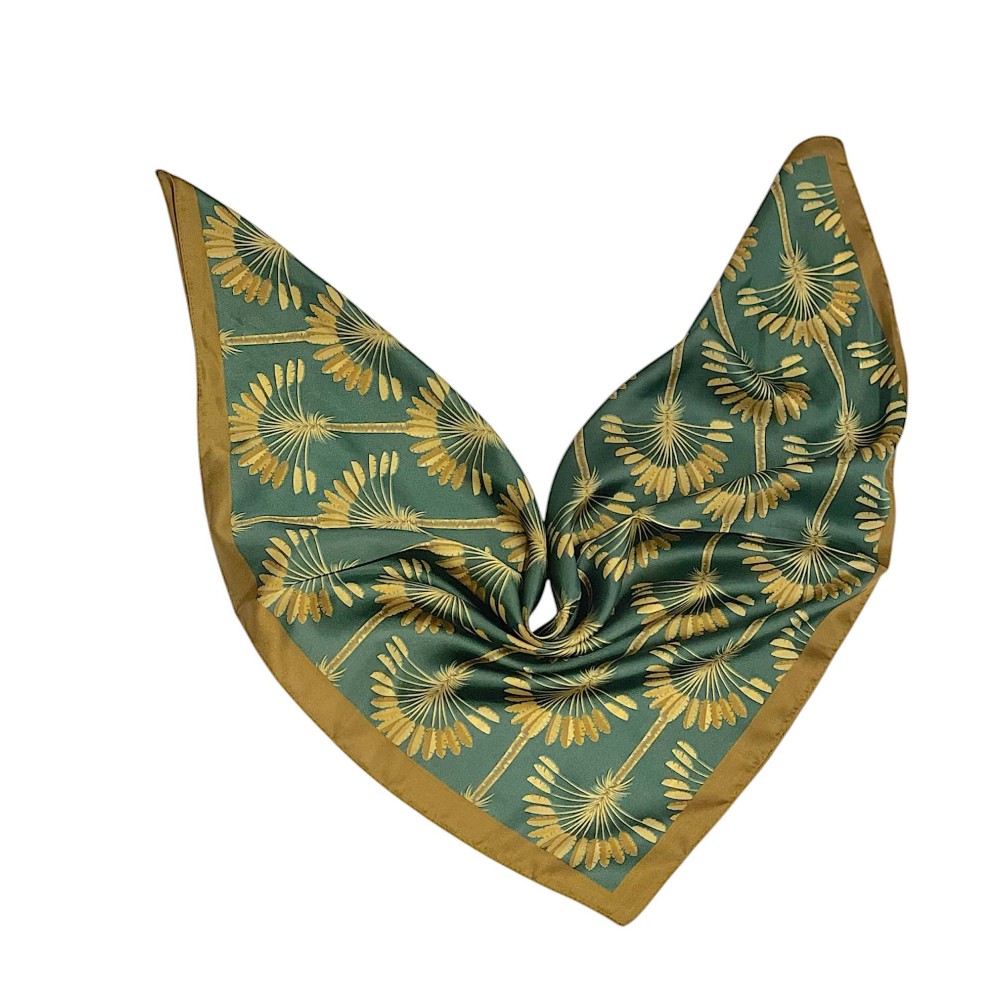 MANTHΛΙ ΣΑΤΕΝ, ΤΕΤΡΑΓΩΝΟ ΕΜΠΡΙΜΕ ΣΕ ΑΠΟΧΡΩΣΕΙΣ ΠΟΡΤΟΚΑΛΙ-ΜΑΤΖΕΝΤΑ, ΡΟΖ - ΛΑΧΑΝΙ Ή ΠΡΑΣΙΝΟ - ΧΡΥΣΟ "ALEX KATSAITI X STYLISHIOUS"