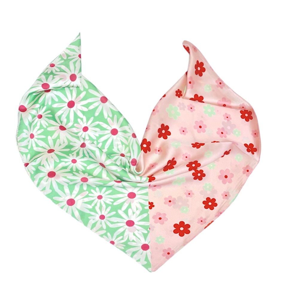 MANTHΛΙ ΣΑΤΕΝ, ΤΕΤΡΑΓΩΝΟ ΕΜΠΡΙΜΕ ΣΕ ΑΠΟΧΡΩΣΕΙΣ ΠΟΡΤΟΚΑΛΙ-ΜΑΤΖΕΝΤΑ, ΡΟΖ - ΛΑΧΑΝΙ Ή ΠΡΑΣΙΝΟ - ΧΡΥΣΟ "ALEX KATSAITI X STYLISHIOUS"