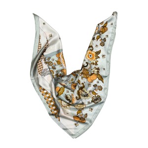 MANTHΛΙ ΣΑΤΕΝ, ΤΕΤΡΑΓΩΝΟ ΣΕ ΛΕΟΠΑΡ Ή ΦΛΟΡΑΛ ΣΧΕΔΙΟ  "ALEX KATSAITI X STYLISHIOUS"