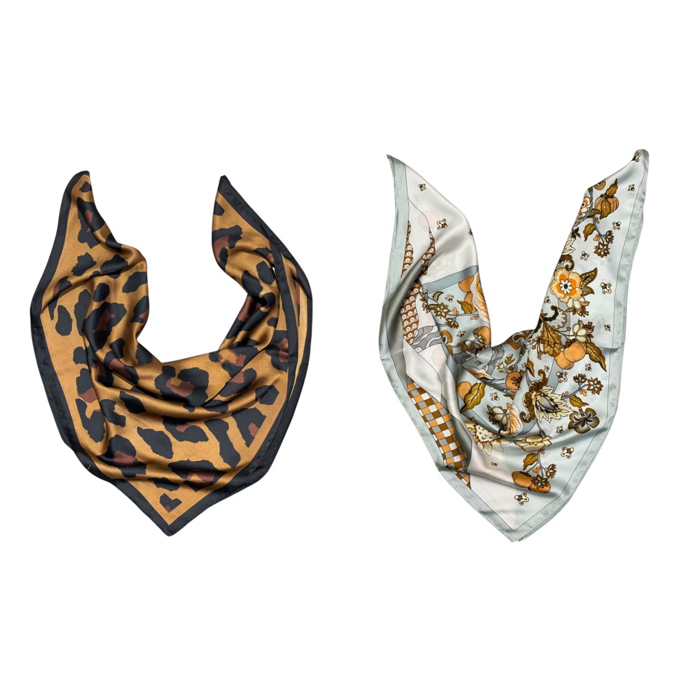 MANTHΛΙ ΣΑΤΕΝ, ΤΕΤΡΑΓΩΝΟ ΣΕ ΛΕΟΠΑΡ Ή ΦΛΟΡΑΛ ΣΧΕΔΙΟ  "ALEX KATSAITI X STYLISHIOUS"