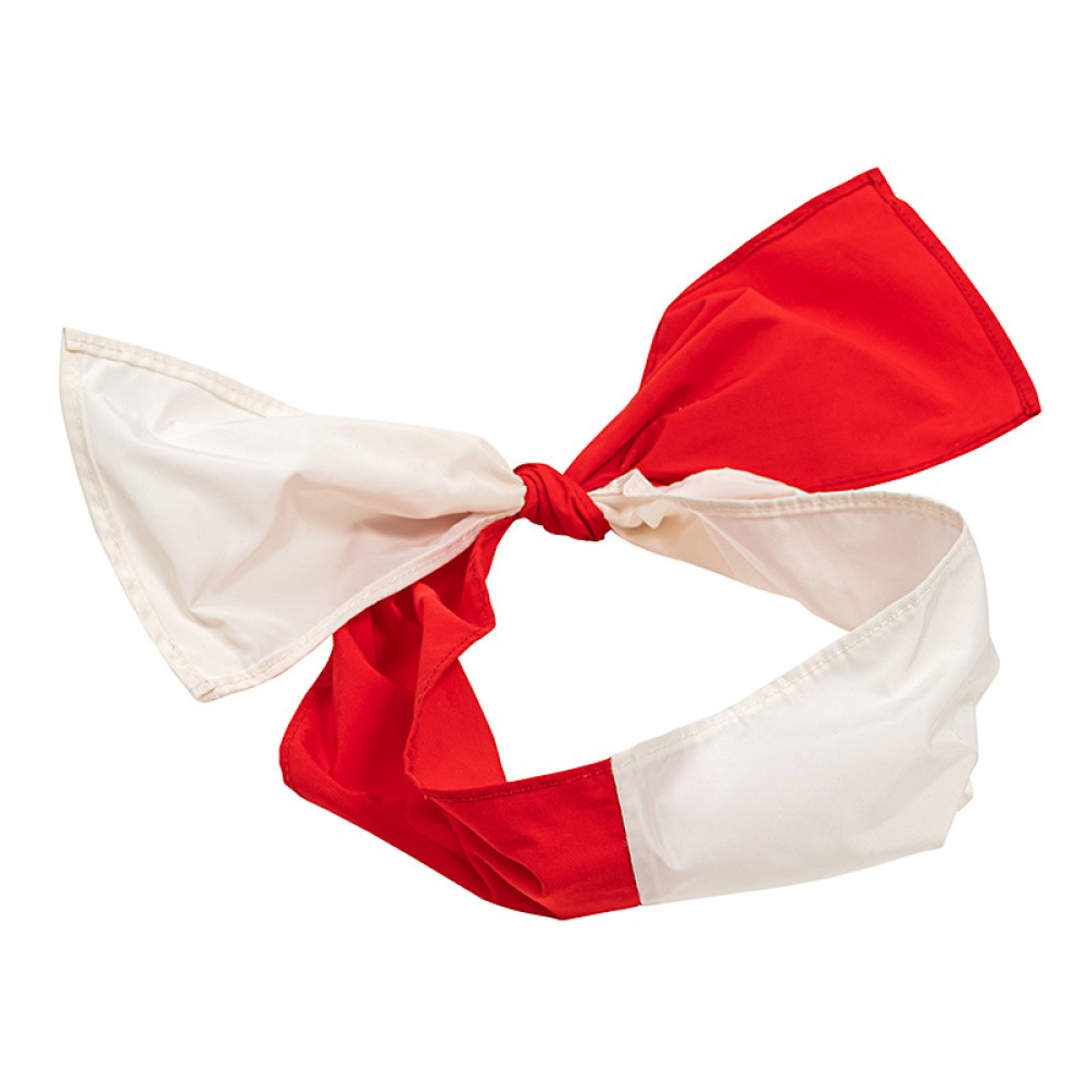 ΜΑΝΤΗΛΙ - ΚΟΡΔΕΛΑ ΓΙΑ ΤΟ ΚΕΦΑΛΙ ΑΠΟ ΤΑΦΤΑ ΣΕ ΚΟΚΚΙΝΟ / ΑΣΠΡΟ "ALEX KATSAITI X STYLISHIOUS"