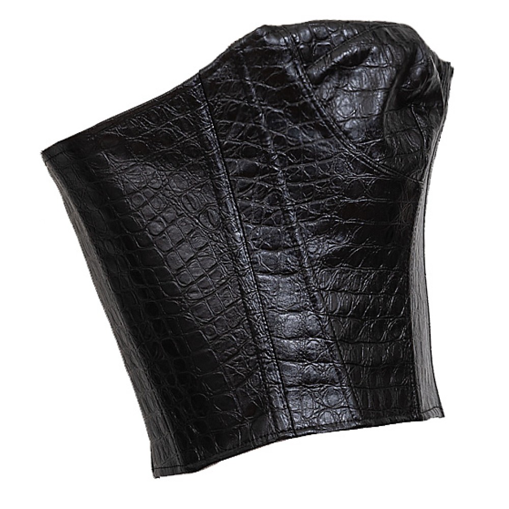 ΤΟΠ - ΜΠΟΥΣΤΟ ΣΤΡΑΠΛΕΣ, ΜΑΥΡΟ ΑΠΟ ΣΤΑΜΠΩΤΟ-ΚΡΟΚΟ ΟΙΚΟΛΟΓΙΚΟ ΔΕΡΜΑ. "ALEX KATSAITI X STYLISHIOUS”.