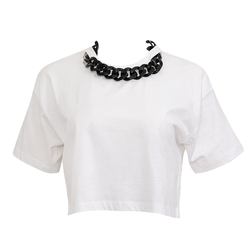 T-SHIRT ΛΕΥΚΟ, OVERSIZED ΜΕ ΧΡΥΣΗ Ή ΑΣΗΜΙ 'Η ΜΑΥΡΗ ΑΛΥΣΙΔΑ "ALEX KATSAITI X STYLISHIOUS"