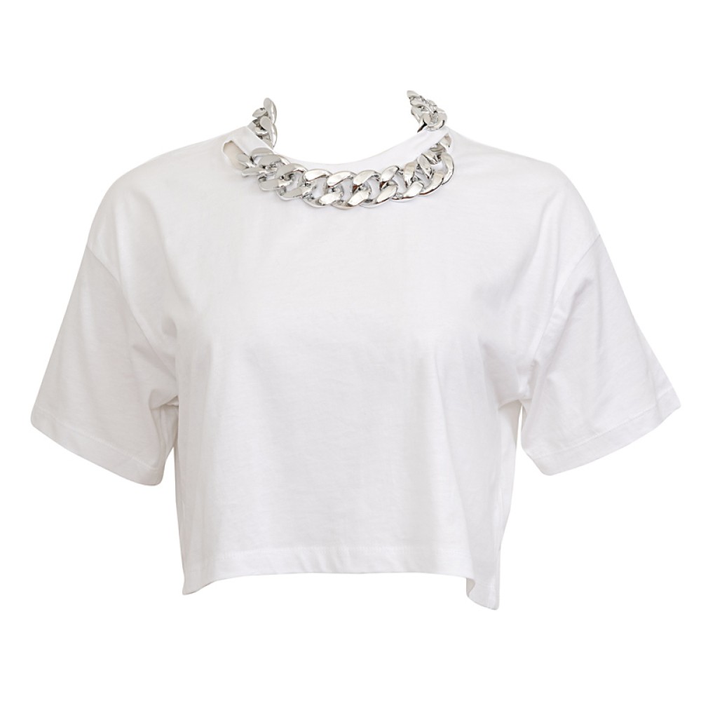 T-SHIRT ΛΕΥΚΟ, OVERSIZED ΜΕ ΧΡΥΣΗ Ή ΑΣΗΜΙ 'Η ΜΑΥΡΗ ΑΛΥΣΙΔΑ "ALEX KATSAITI X STYLISHIOUS"