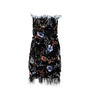 ΦΟΡΕΜΑ ΜΙΝΙ ΣΤΡΑΠΛΕΣ ΜΠΛΕ, ΒΕΛΟΥΔΙΝΟ, ΕΛΑΣΤΙΚΟ ΜΕ ΦΤΕΡΑ & ΖΩΝΗ "ALEX KATSAITI X STYLISHIOUS”.