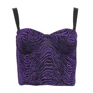 TOP - BUSTIER IN PURPLE & BLACK ANIMAL PRINT "ALEX KATSAITI X STYLISHIOUS”