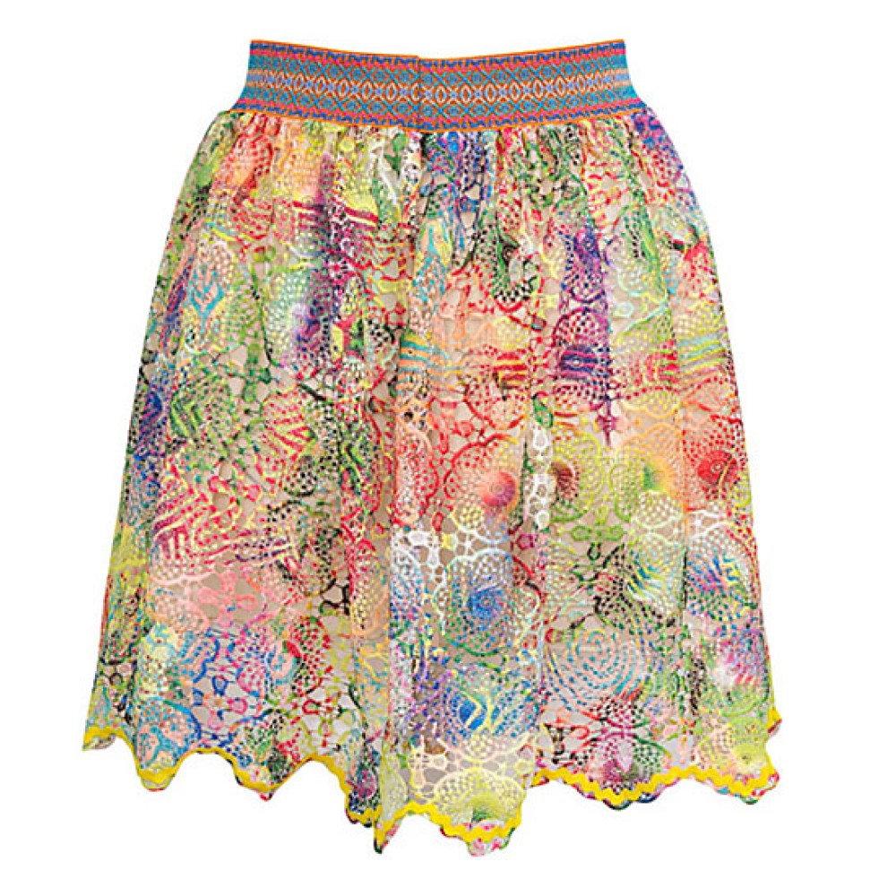 ΦΟΥΣΤΑ ΜΙΝΙ ΑΠΟ ΠΟΛΥΧΡΩΜΗ ΔΑΝΤΕΛΛΑ ΜΕ ΛΑΣΤΙΧΟ "ALEX KATSAITI X STYLISHIOUS"