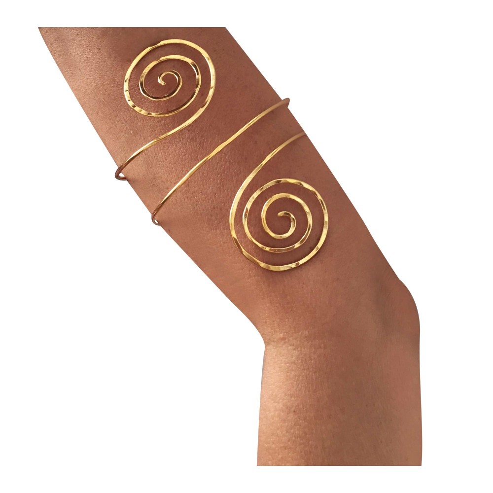 ΒΡΑΧΙΟΛΙ ΜΠΡΑΤΣΟΥ ΕΠΙΧΡΥΣΟ ΣΦΥΡΗΛΑΤΟ ΧΕΙΡΟΠΟΙΗΤΟ ΜΕ ΣΠΕΙΡΕΣ "ALEX KATSAITI X STYLISHIOUS"