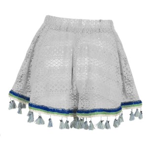 ΣΟΡΤ ΦΑΡΔΥ ΛΕΥΚΟ ΑΠΟ ΗΜΙΔΙΑΦΑΝΗ ΔΑΝΤΕΛΑ ΜΕ ΦΟΥΝΤΑΚΙΑ & ΛΑΣΤΙΧΟ ΣΤΗΝ ΜΕΣΗ "alexSANDra on the beach"