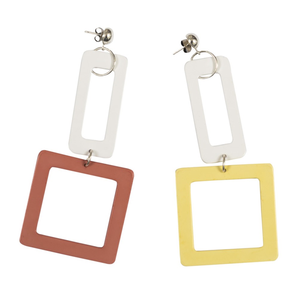 ΣΚΟΥΛΑΡΙΚΙΑ ΤΡΙΧΡΩΜΑ ΛΕΥΚΟ,ΡΟΖ,ΚΙΤΡΙΝΟ ΜΕ ΤΕΤΡΑΓΩΝΑ & ΟΡΘΟΓΩΝΙΑ "ALEX KATSAITI X STYLISHIOUS”