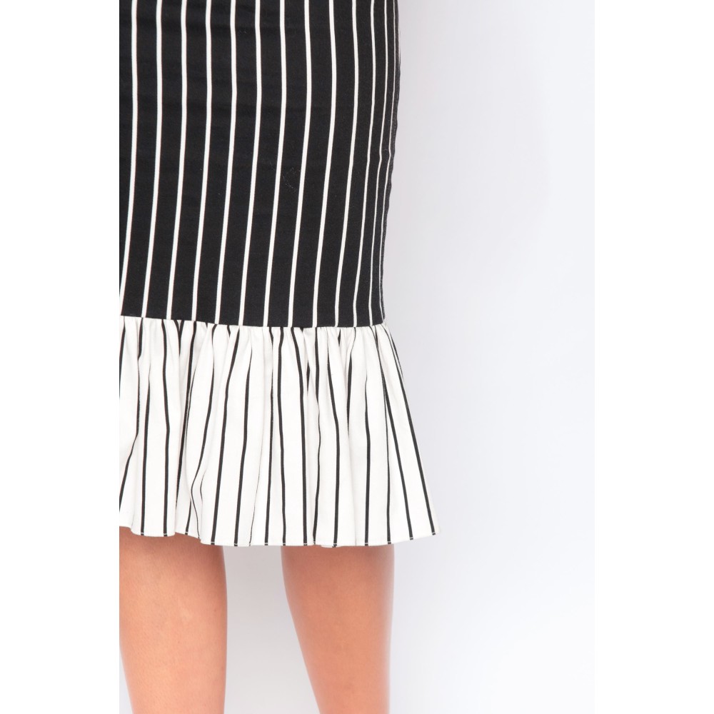 ΦΟΡΕΜΑ ΡΙΓΕ ΜΑΥΡΟ / ΑΣΠΡΟ ΜΕ ΕΞΩ ΠΛΑΤΗ & ΒΟΛΑΝ ΡΙΓΕ ΣΕ ΛΕΥΚΟ/ ΜΑΥΡΟ "alexSANDra ON THE BEACH"