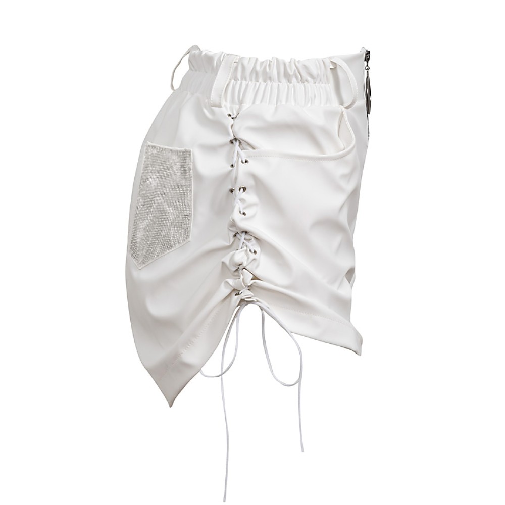 ΣΟΡT ΛΕΥΚΟ ΑΠΟ ΛΕΠΤΟ "ΝΕΟPRENE" YΦAΣMA,ΨΗΛOMEΣO ΜΕ ΑΣΗΜΙ ΛΑΣΤΙΧΟ, KOΡΔONIA, ΦΕΡΜΟΥΑΡ ΚΑΙ ΤΣΕΠΕΣ ΜΕ ΣΤΡΑΣ "ALEX KATSAITI X STYLISHIOUS"