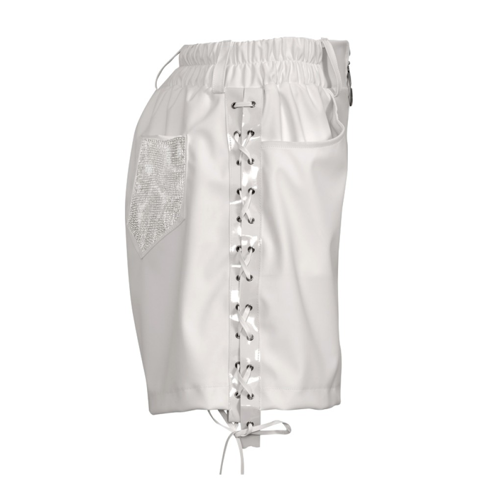 ΣΟΡT ΛΕΥΚΟ ΑΠΟ ΛΕΠΤΟ "ΝΕΟPRENE" YΦAΣMA,ΨΗΛOMEΣO ΜΕ ΑΣΗΜΙ ΛΑΣΤΙΧΟ, KOΡΔONIA, ΦΕΡΜΟΥΑΡ ΚΑΙ ΤΣΕΠΕΣ ΜΕ ΣΤΡΑΣ "ALEX KATSAITI X STYLISHIOUS"