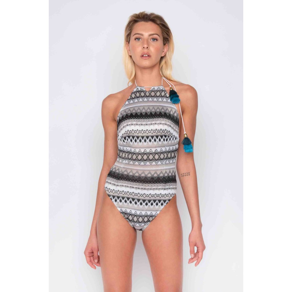 ΚΟΡΜΑΚΙ ΠΛΕΚΤΟ ΑΣΠΡΟΜΑΥΡΟ, ΕΞΩΠΛΑΤΟ ΜΕ ΑΣΗΜΕΝΙΟ ΚΟΡΔΟΝΙ & ΦΟΥΝΤΕΣ "ALEX KATSAITI X STYLISHIOUS"