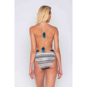 ΚΟΡΜΑΚΙ ΠΛΕΚΤΟ ΑΣΠΡΟΜΑΥΡΟ, ΕΞΩΠΛΑΤΟ ΜΕ ΑΣΗΜΕΝΙΟ ΚΟΡΔΟΝΙ & ΦΟΥΝΤΕΣ "ALEX KATSAITI X STYLISHIOUS"