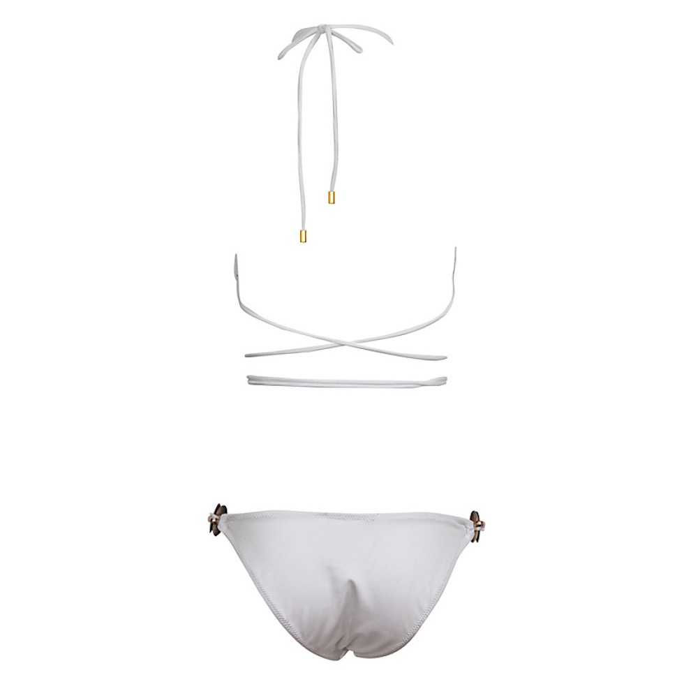 ΜΠΙΚΙΝΙ ΛΑΔΙ ΤΡΙΓΩΝΑΚΙ ΜΕ ΜΑΚΡΥΑ ΚΟΡΔΟΝΙΑ ΚΑΙ ΤΑΡΤΑΡΟΥΓΑ ΚΡΙΚΟΥΣ "ALEX KATSAITI X STYLISHIOUS"