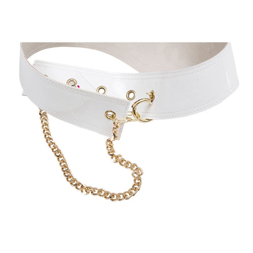 ΖΩΝΗ ΛΕΥΚΗ ΦΑΡΔΙΑ ME MYTH ΑΠΟ ΛΕΥΚΟ ΓΥΑΛΙΣΤΕΡΟ ΤΥΠΟΔΕΡΜΑ, ΜΕ ΧΡΥΣΗ ΑΛΥΣΙΔΑ & ΑΝΟΙΓΟΜΕΝΟΥΣ ΚΡΙΚΟΥΣ ΓΙΑ ΑΥΞΟΜΕΙΩΣΗ “ALEX KATSAITI x STYLISHIOUS”