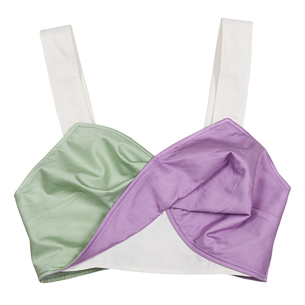 ΤΟΠ - ΜΠΟΥΣΤΟ ΣΕ ΑΠΟΧΡΩΣΕΙΣ ΛΕΒΑΝΤΑ-ΜΕΝΤΑ ΜΕ ΦΑΡΔΙΕΣ ΛΕΥΚΕΣ ΤΙΡΑΝΤΕΣ  "ALEX KATSAITI X STYLISHIOUS"