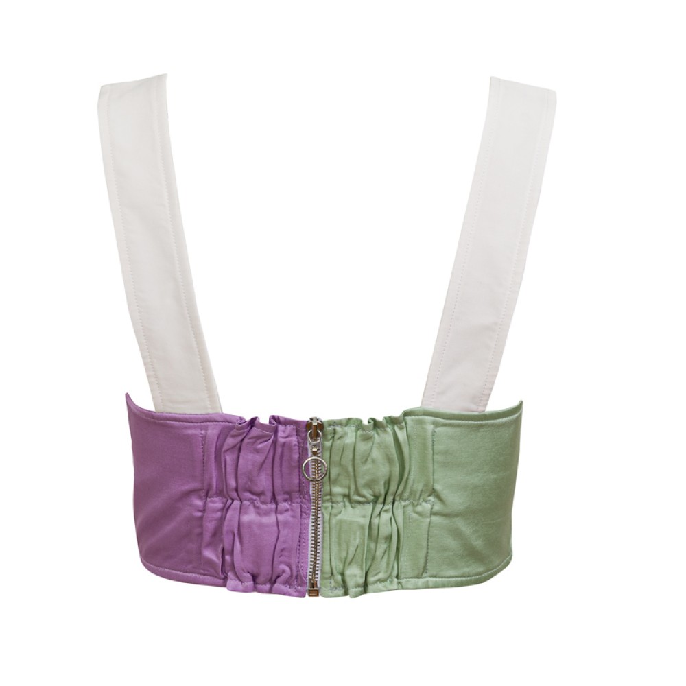 ΤΟΠ - ΜΠΟΥΣΤΟ ΣΕ ΑΠΟΧΡΩΣΕΙΣ ΛΕΒΑΝΤΑ-ΜΕΝΤΑ ΜΕ ΦΑΡΔΙΕΣ ΛΕΥΚΕΣ ΤΙΡΑΝΤΕΣ  "ALEX KATSAITI X STYLISHIOUS"