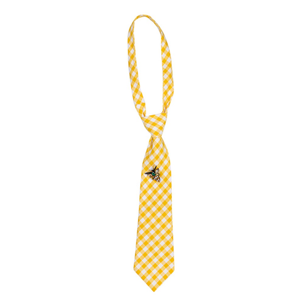 ΓΡΑΒΑΤΑ ΚΑΡΡΩ ΚΙΤΡΙΝΗ-ΑΣΠΡΗ ΜΕ ΚΑΡΦΙΤΣΑ  "ALEX KATSAITI X STYLISHIOUS"