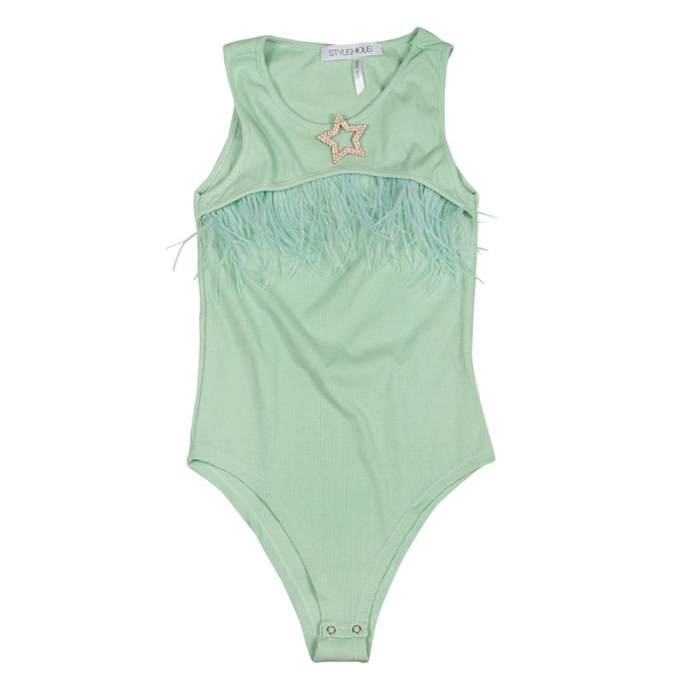 ΚΟΡΜΑΚΙ BEPAMAN, ΒΑΜΒΑΚΕΡΟ ΜΕ ΑΝΟΙΓΜΑ ΣΤΟ ΣΤΗΘΟΣ, ΑΠΟΣΠΩΜENA ΦΤΕΡΑ & ΚΑΡΦΙΤΣΑ ΑΣΤΕΡΙ "STYLISHIOUS" Collection