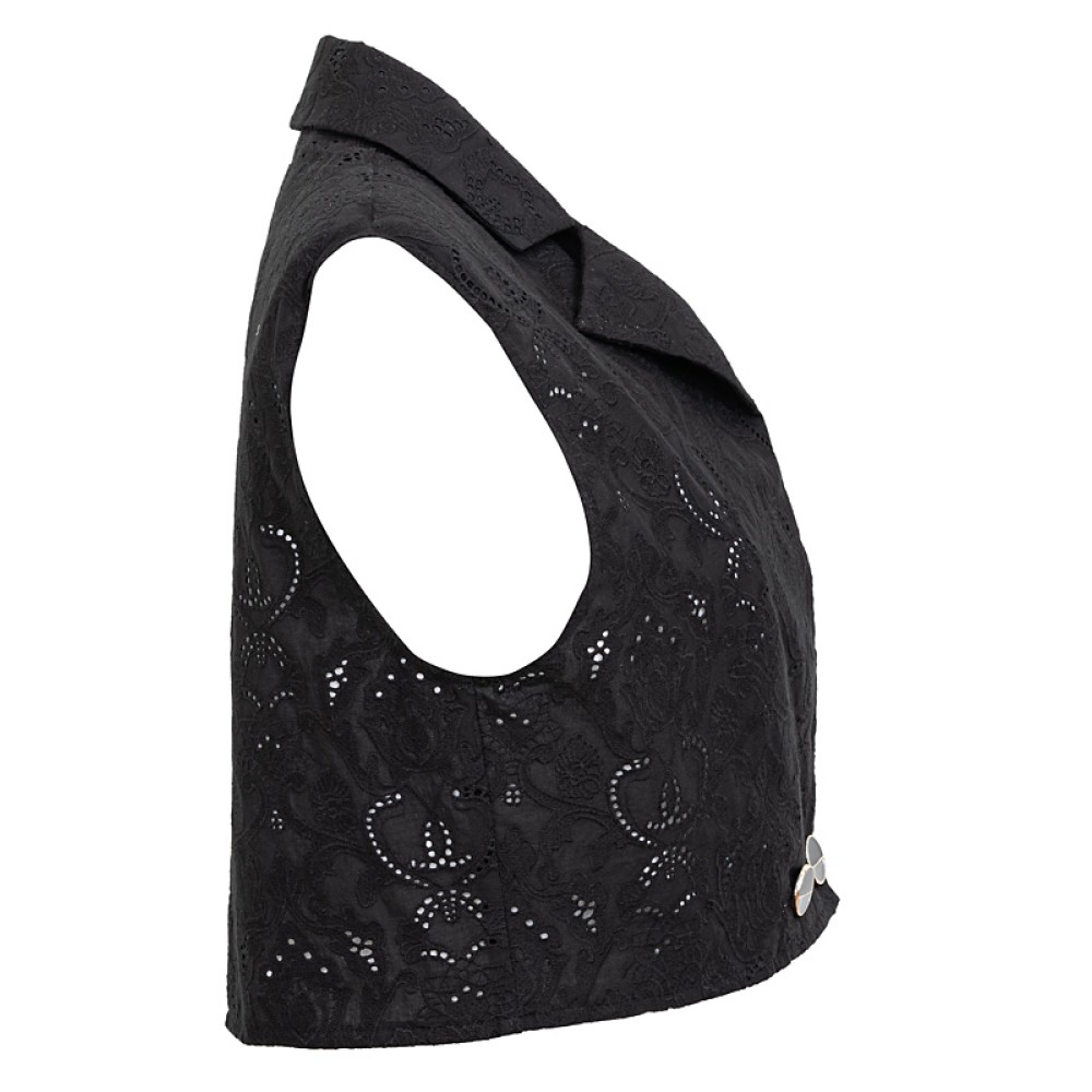 ΓΙΛΕΚΟ ΚΟΝΤΟ ΜΑΥΡΟ, ΒΑΜΒΑΚΕΡΟ ΑΠΟ ΔΑΝΤΕΛΑ BRODERIE " ALEX KATSAITI X STYLISHIOUS"