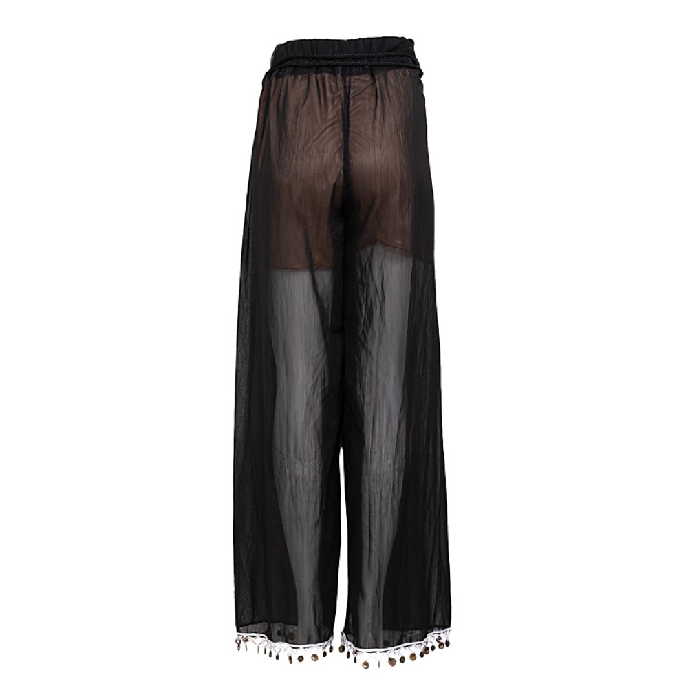 ΠΑΝΤΕΛΟΝΑ ΜΑΥΡΗ ΔΙΑΦΑΝΗ ΜΕ ΧΡΥΣΗ ΡΙΓΑ & EΠΕΝΔYΣH ΜΕ ΔΑΝΤΕΛΑ ΜΕ ΦΛΟΥΡΙΑ ΣΤΟ ΤΕΛΕΙΩΜΑ & ΖΩΝΗ ΜΕ ΦΟΥΝΤΕΣ "ALEX KATSAITI X STYLISHIOUS"