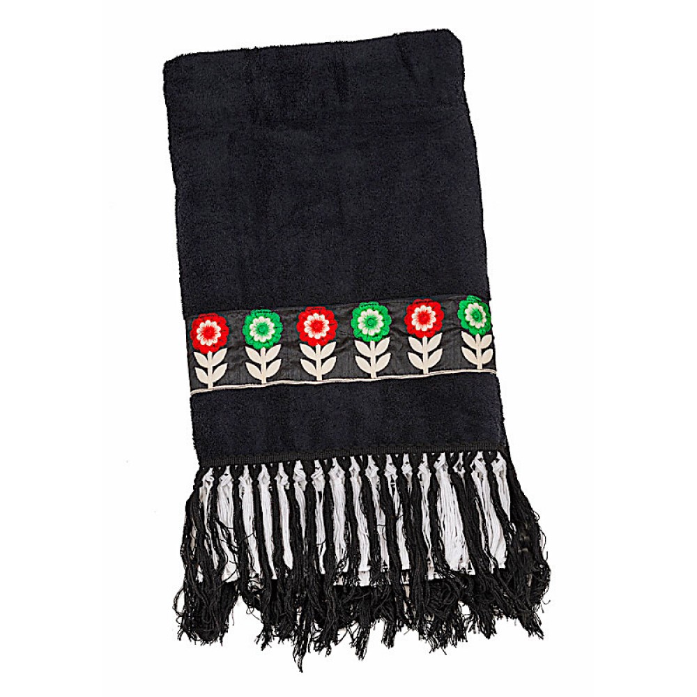 ΠΕΤΣΕΤΑ ΘΑΛΑΣΣΗΣ ΜΑΥΡΗ ΜΕ ΕΠΙΛΟΓΗ ΣΤΟ ΚΕΝΤΗΜΑ ΜΕ ΤΑ ΛΟΥΛΟΥΔΙΑ & ΜΑΥΡΑ - ΛΕΥΚΑ ΚΡΟΣΙΑ  "ALEX KATSAITI X STYLISHIOUS"