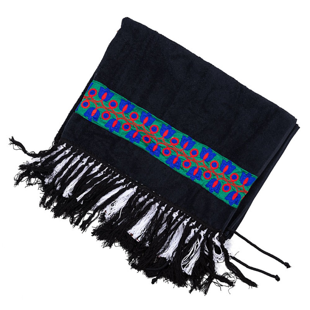 ΠΕΤΣΕΤΑ ΘΑΛΑΣΣΗΣ ΜΑΥΡΗ ΜΕ ΕΠΙΛΟΓΗ ΣΤΟ ΚΕΝΤΗΜΑ ΜΕ ΤΑ ΛΟΥΛΟΥΔΙΑ & ΜΑΥΡΑ - ΛΕΥΚΑ ΚΡΟΣΙΑ  "ALEX KATSAITI X STYLISHIOUS"