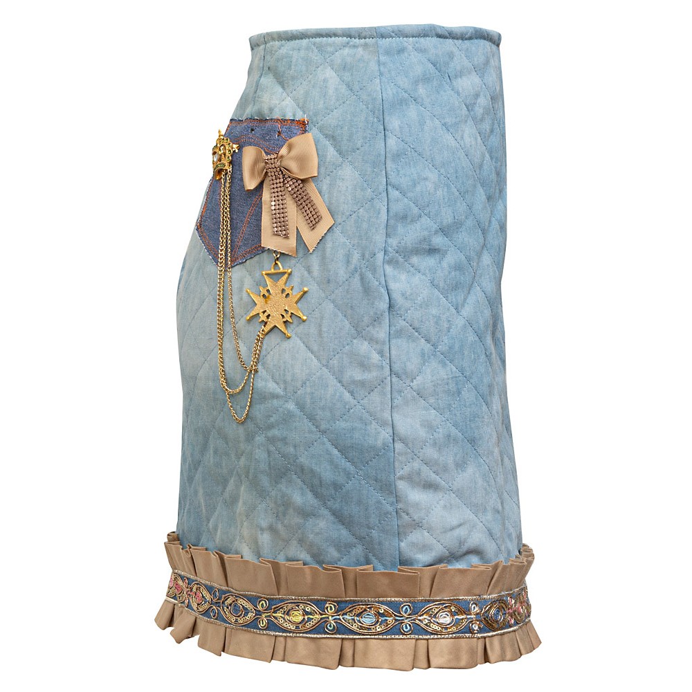 ΦΟΥΣΤΑ ΜΙΝΙ ΑΠΟ ΑΝΟΙΧΤΟΧΡΩΜΟ, ΚΑΠΙΤΟΝΕ ΤΖΙΝ ΜΕ ΜΠΕΖ ΤΡΕΣΣΑ ΜΕ ΠΙΕΤΕΣ ΚΑΙ ΚΑΡΦΙΤΣΕΣ "STYLISHIOUS COLLECTION"