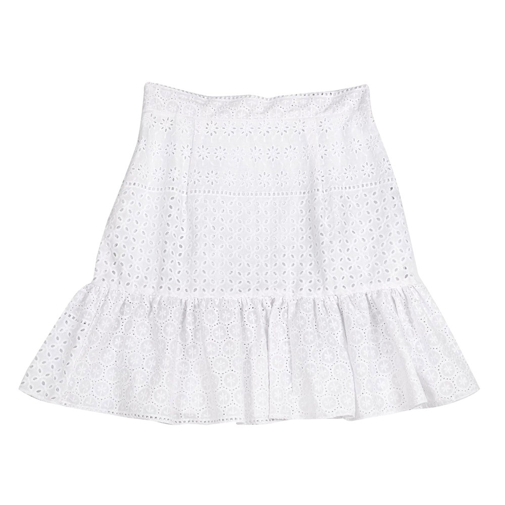 ΦΟΥΣΤΑ ΜΙΝΙ, ΛΕΥΚΗ ΑΠΟ BAMBAKEPH ΔΑΝΤΕΛΑ -BRODERIE- ΜΕ ΒΟΛΑΝ "ALEX KATSAITI X STYLISHIOUS"