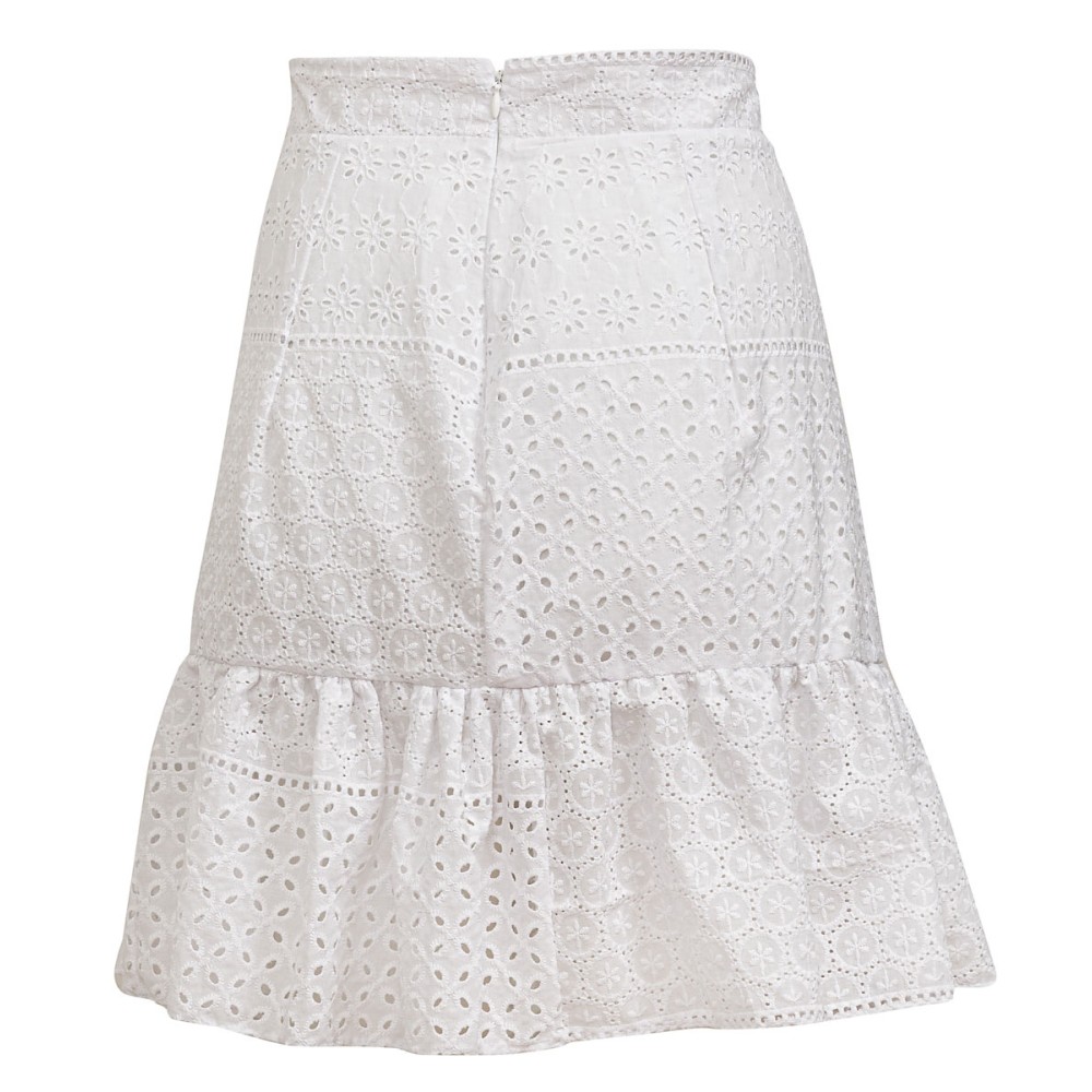 ΦΟΥΣΤΑ ΜΙΝΙ, ΛΕΥΚΗ ΑΠΟ BAMBAKEPH ΔΑΝΤΕΛΑ -BRODERIE- ΜΕ ΒΟΛΑΝ "ALEX KATSAITI X STYLISHIOUS"