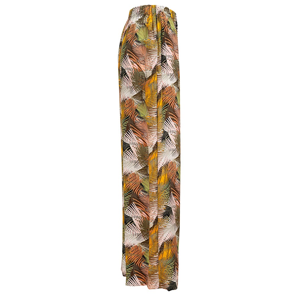 ΠΑΝΤΕΛΟΝΑ ΨΗΛΟΜΕΣΗ ΜΕ ΤΡΟΠΙΚΑ ΣΧΕΔΙΑ ΣΕ ΓΗΙΝΕΣ ΑΠΟΧΡΩΣΕΙΣ, ΦΑΡΔΙΑ ΜΕ ΛΑΣΤΙΧΟ "ALEX KATSAITI X STYLISHIOUS"