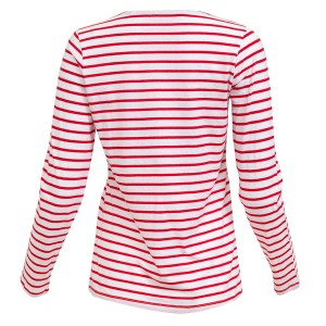 BLOUSE - NAVY STYLE IN RED-WHITE STRIPES, OVERSIZED WITH COLORFUL HEART & RAINBOW PIN "ALEX KATSAITI X STYLISHIOUS"