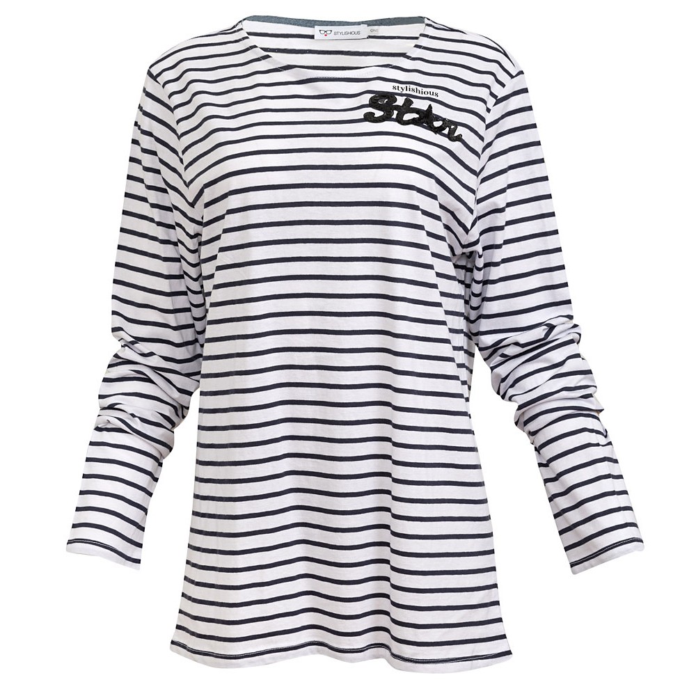 ΜΠΛΟΥΖΑ - ΜΑΡΙΝΙΕΡΑ ΜΕ ΡΙΓΕΣ ΚΟΚΚΙΝΕΣ 'Η ΜΠΛΕ, UNISEX & OVERSIZED ME ΚΕΝΤΗΜΑ ΑΠΟ ΜΑΥΡΕΣ ΠΑΓΙΕΤΕΣ "ALEX KATSAITI X STYLISHIOUS"