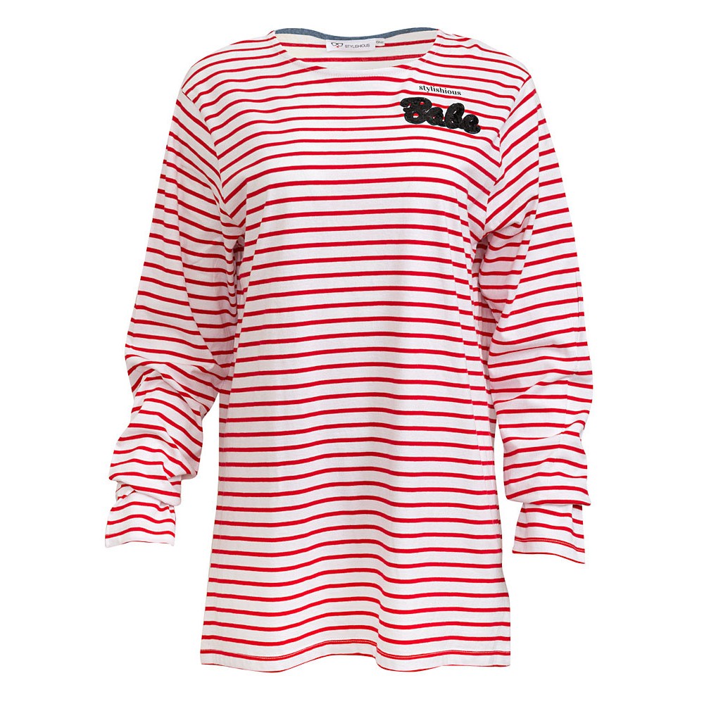 ΜΠΛΟΥΖΑ - ΜΑΡΙΝΙΕΡΑ ΜΕ ΡΙΓΕΣ ΚΟΚΚΙΝΕΣ 'Η ΜΠΛΕ, UNISEX & OVERSIZED ME ΚΕΝΤΗΜΑ ΑΠΟ ΜΑΥΡΕΣ ΠΑΓΙΕΤΕΣ "ALEX KATSAITI X STYLISHIOUS"