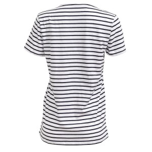 T-SHIRT ΜΑΡΙΝΙΕΡΑ ΜΕ ΜΠΛΕ ΚΑΙ ΛΕΥΚΕΣ ΡΙΓΕΣ, ΚΟΝΤΟΜΑΝΙΚΟ ME ΠΟΛΥΧΡΩΜH ΚΑΡΔΙΑ  "ALEX KATSAITI X STYLISHIOUS"