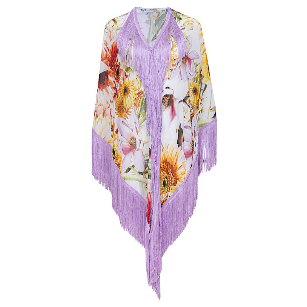 ΣΑΛΙ - ΠΑΡΕΟ ΛΕΥΚΟ ΜΕ ΛΟΥΛΟΥΔΙA & ΜΑΚΡΙΑ ΠΟΡΤΟΚΑΛΙ H ΛΙΛΑ ΚΡΟΣΙΑ "ΑLEX KATSAITI X STYLISHIOUS"